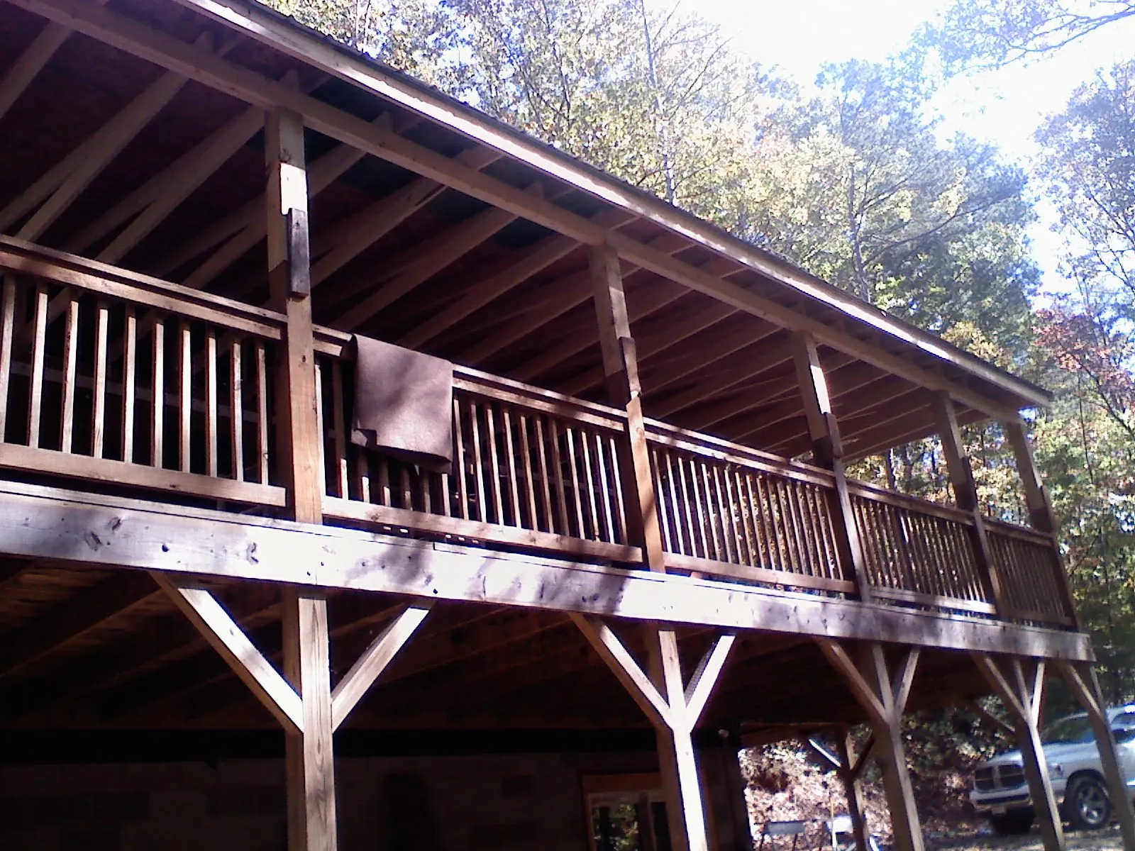 Timber framing under a new elevated porch and deck — Roof Leak Repair in Decherd by Roofing Brothers